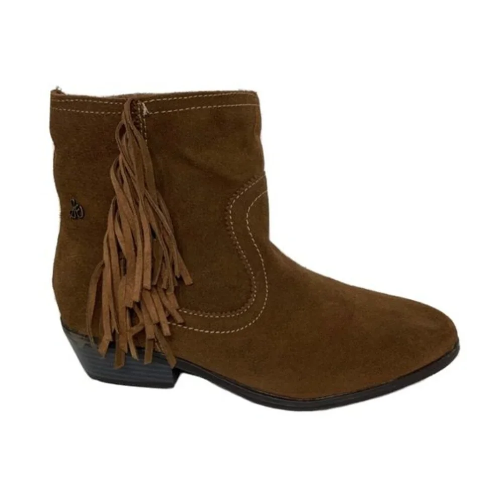 Sam Edelman Suede Brown Fringe Bootie 5